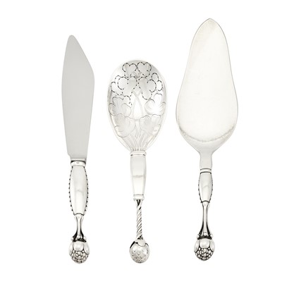 Lot 267 - Three Georg Jensen Sterling Silver Serving Pieces