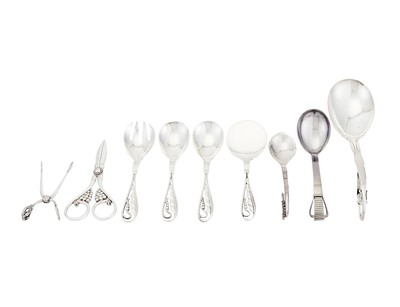 Lot 272 - Group of Georg Jensen Sterling Silver Serving Utensils