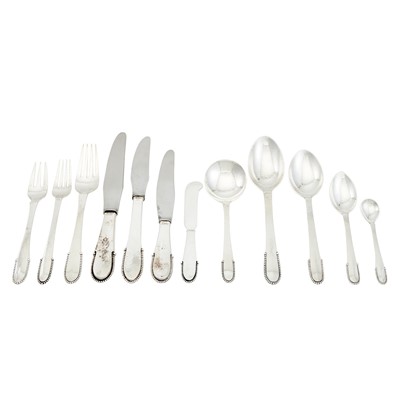 Lot 277 - Georg Jensen Sterling Silver "Beaded"  Pattern Flatware Service