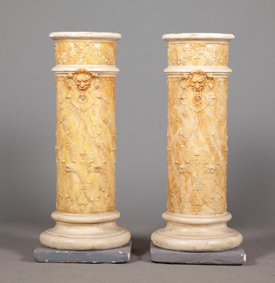Lot 330 - Pair of Faux Marble Painted Pedestals