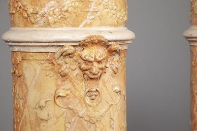 Lot 330 - Pair of Faux Marble Painted Pedestals