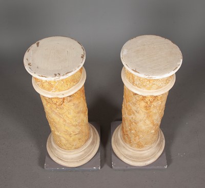 Lot 330 - Pair of Faux Marble Painted Pedestals