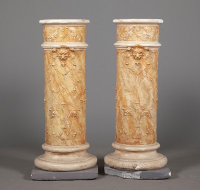 Lot 330 - Pair of Faux Marble Painted Pedestals
