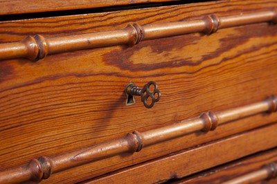 Lot 347 - Faux Bamboo Marble Top Chest of Drawers