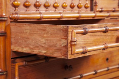 Lot 347 - Faux Bamboo Marble Top Chest of Drawers