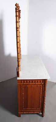 Lot 347 - Faux Bamboo Marble Top Chest of Drawers