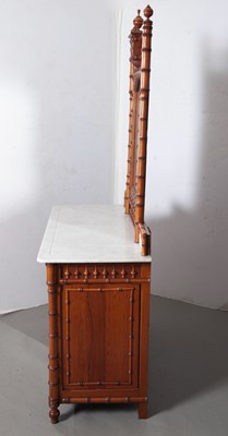 Lot 347 - Faux Bamboo Marble Top Chest of Drawers