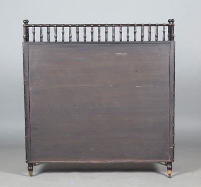 Lot 348 - Black Painted Faux Bamboo Etagere