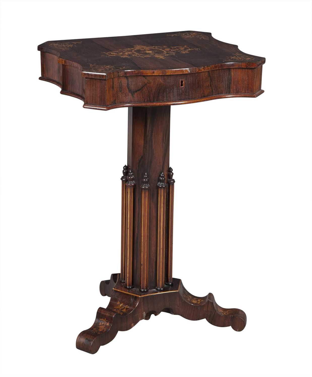 Lot 337 - Victorian Inlaid Rosewood Work Table