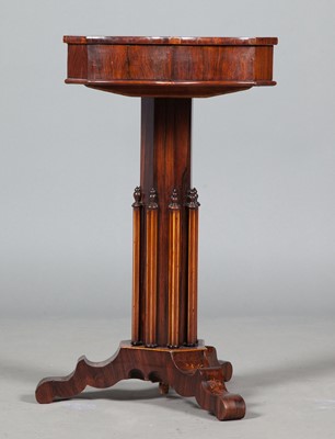 Lot 337 - Victorian Inlaid Rosewood Work Table