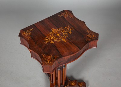 Lot 337 - Victorian Inlaid Rosewood Work Table