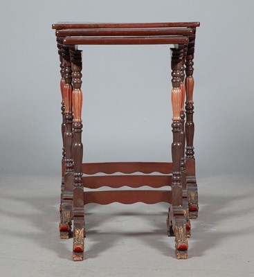 Lot 346 - Nest of Three Lacquered and Gilt Decorated Tables