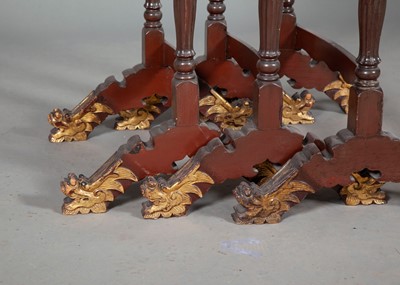 Lot 346 - Nest of Three Lacquered and Gilt Decorated Tables