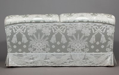 Lot 317 - Blue Damask Upholstered Two-Seat Sofa