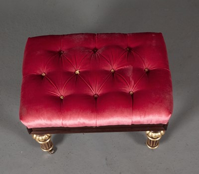Lot 295 - Regency Style Parcel Gilt Mahogany Tufted Storage Stool