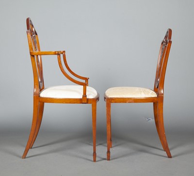 Lot 323 - Set of Four Edwardian Painted Satinwood Chairs