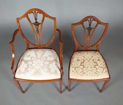 Lot 323 - Set of Four Edwardian Painted Satinwood Chairs