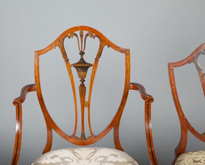 Lot 323 - Set of Four Edwardian Painted Satinwood Chairs