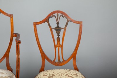 Lot 323 - Set of Four Edwardian Painted Satinwood Chairs