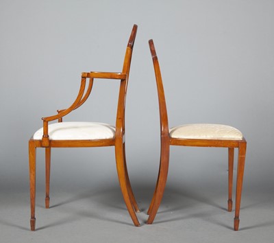 Lot 323 - Set of Four Edwardian Painted Satinwood Chairs