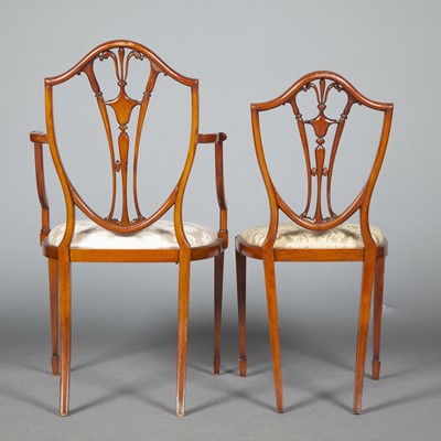Lot 323 - Set of Four Edwardian Painted Satinwood Chairs