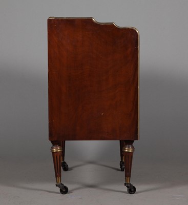 Lot 318 - English Brass-Bound Faux Book Two-Door Cabinet