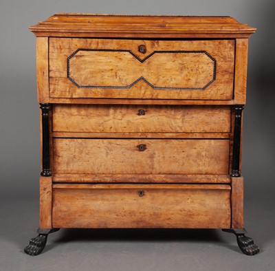 Lot 357 - Biedermeier Part Ebonized Birch Fall Front Secretary