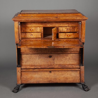 Lot 357 - Biedermeier Part Ebonized Birch Fall Front Secretary
