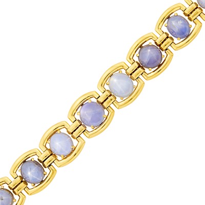 Lot 1093 - Raymond Yard Gold and Gray Star Sapphire Bracelet