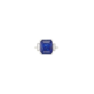 Lot 255 - Platinum, Sapphire and Diamond Ring