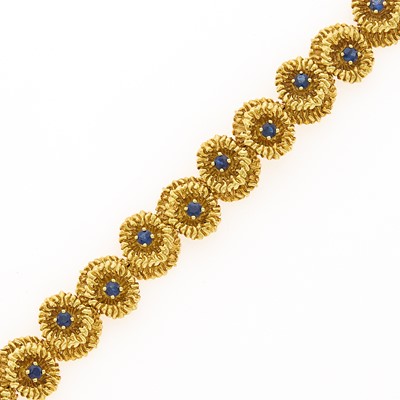 Lot 2067 - Gold and Sapphire Bracelet