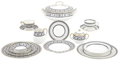 Lot 19 - Crown Staffordshire "Black Victoria" Pattern Porcelain Dinner Service