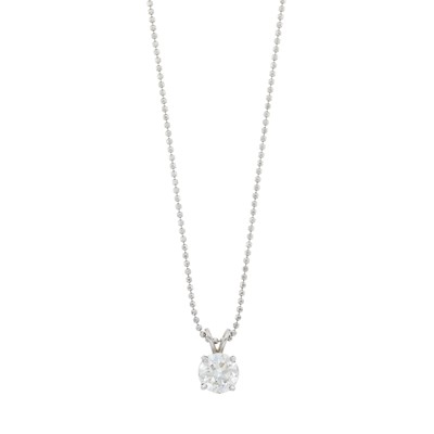 Lot 1125 - White Gold and Diamond Pendant with Chain Necklace