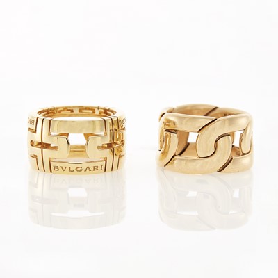 Lot 2085 - Pomallato Rose Gold 'Tango' Band Ring and Bulgari Gold 'Parentesi' Band Ring