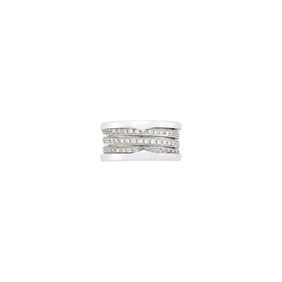 Lot 1151 - Bulgari White Gold and Diamond 'B Zero' Band Ring
