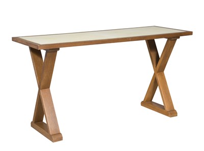 Lot 630 - Peter Marino Parchment-Inset Oak Side Table