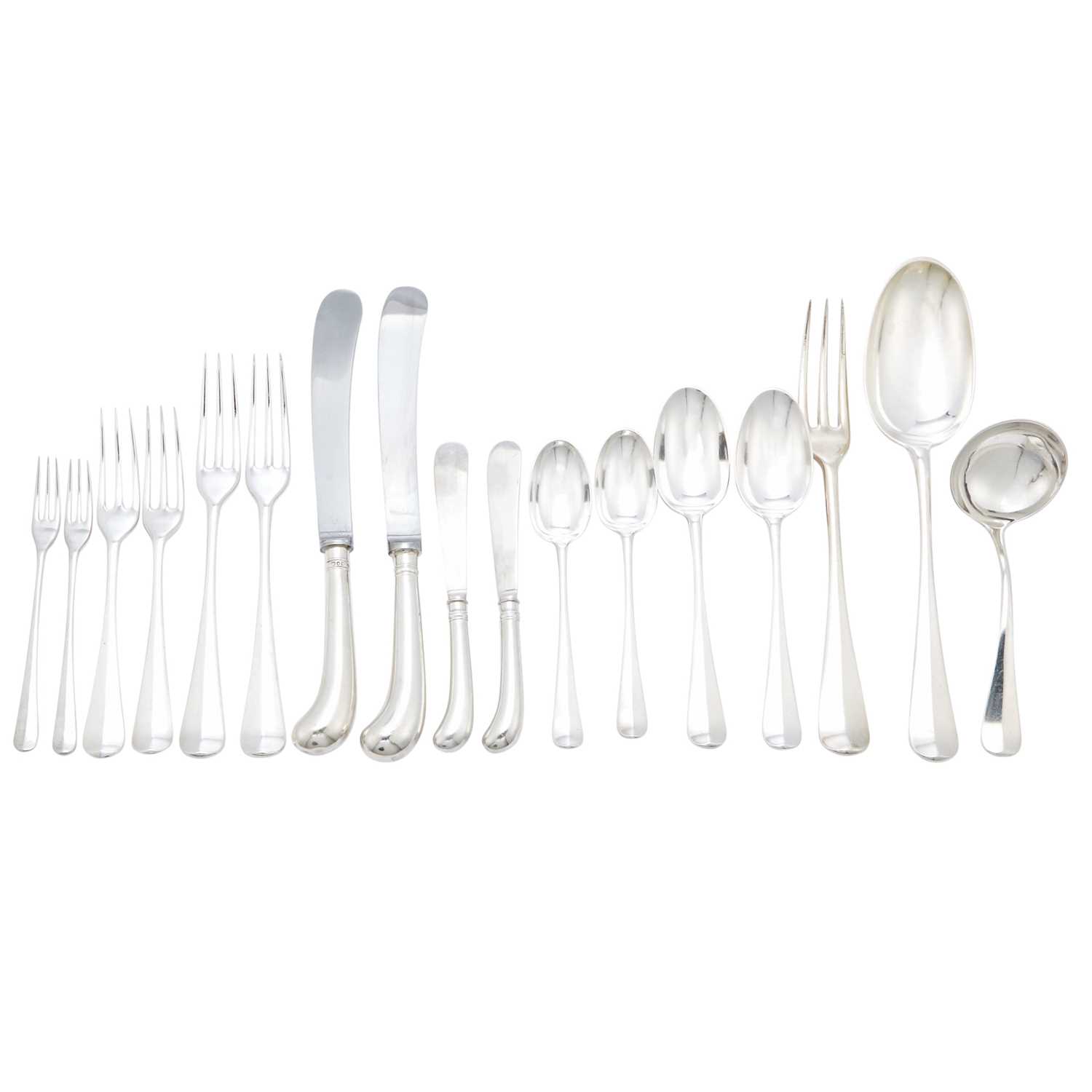 Lot 191 - Elizabeth II Sterling Silver Partial "Hanoverian" Pattern Flatware Service