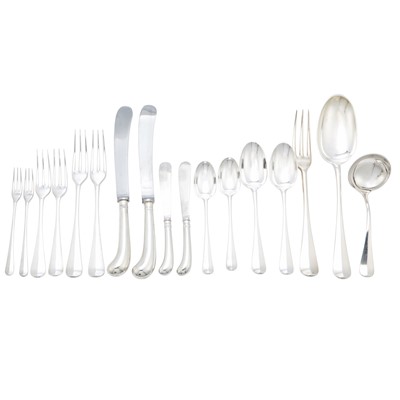 Lot 191 - Elizabeth II Sterling Silver Partial "Hanoverian" Pattern Flatware Service