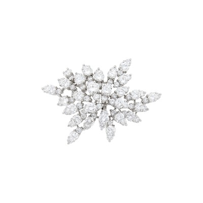Lot 1147 - Van Clief Platinum and Diamond Brooch