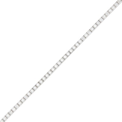 Lot 1060 - Platinum and Diamond Straightline Bracelet