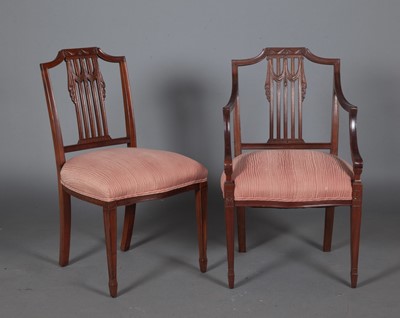 Lot 44 - Set of Twelve Regency Style Mahogany Upholstered Dining Chairs