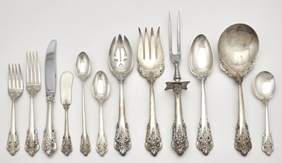 Lot 128 - Wallace Sterling Silver "Grand Baroque" Pattern Flatware Service