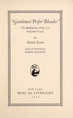 Lot 5223 - The best-known book by Anita Loos, the first female staff screenwriter in Hollywood