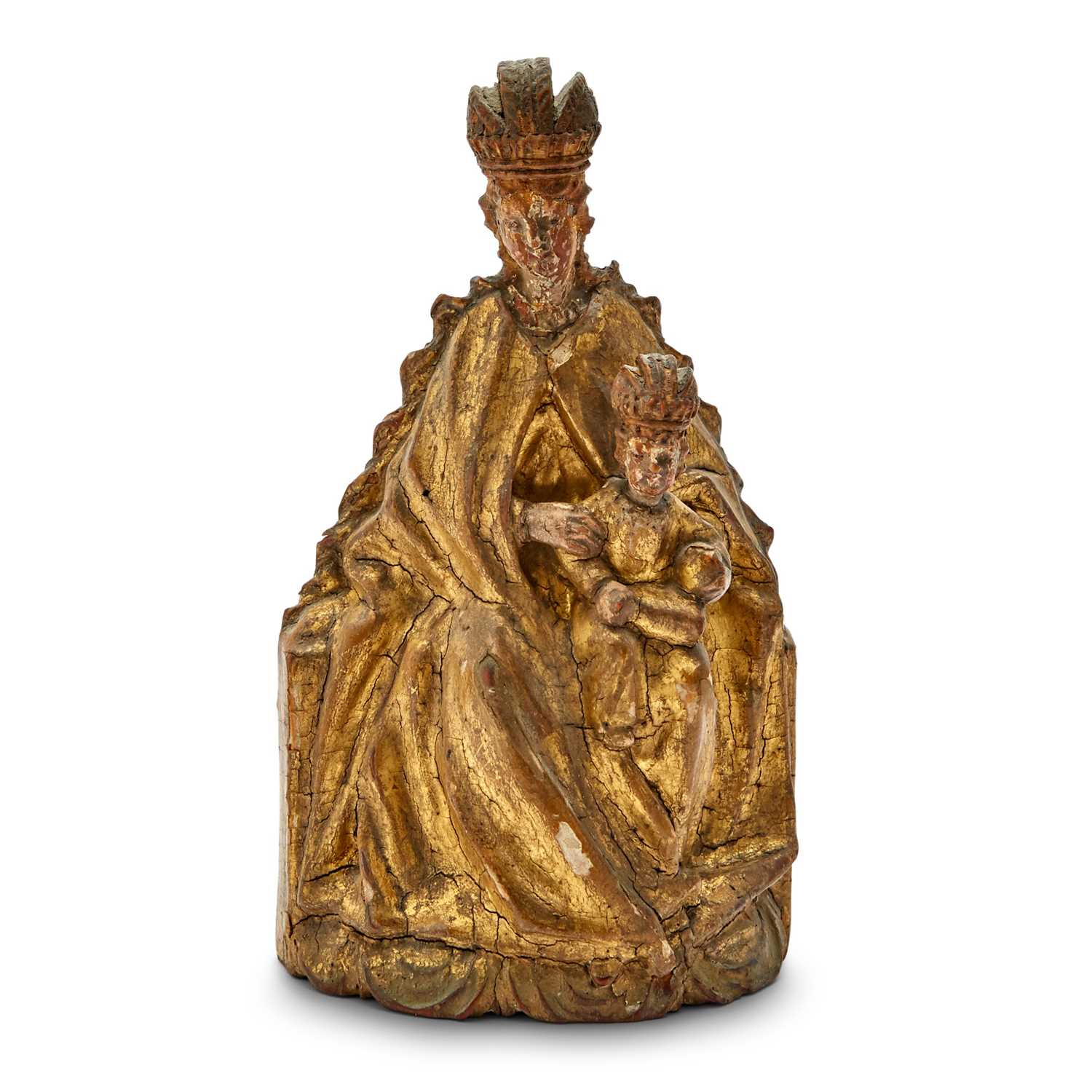 Lot 639 - Continental Giltwood  Sculpture of the Virgin and Child