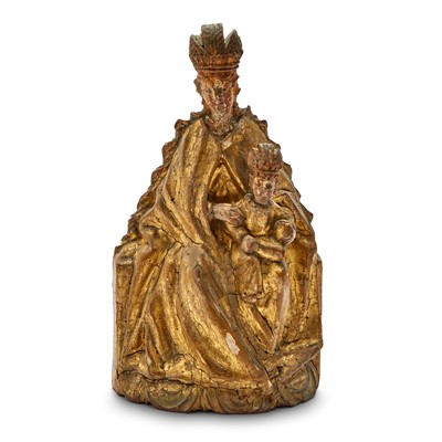 Lot 639 - Continental Giltwood  Sculpture of the Virgin and Child