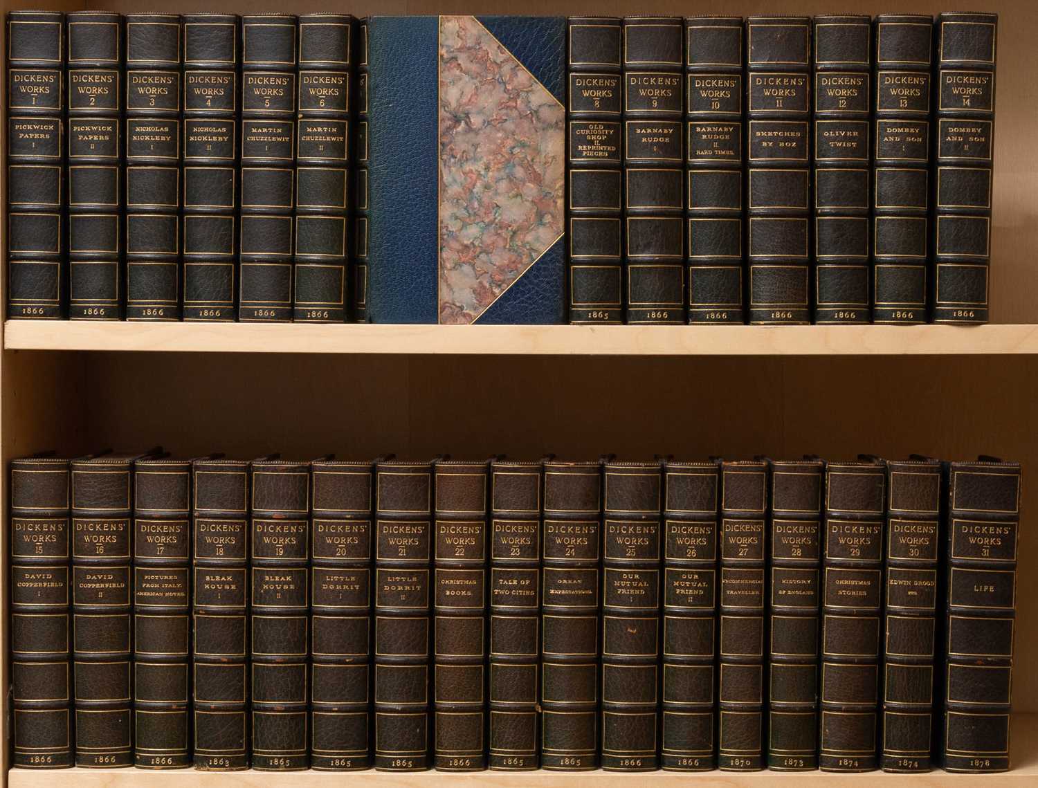 Lot 54 - A finely bound, early, and complete set of Dickens's works