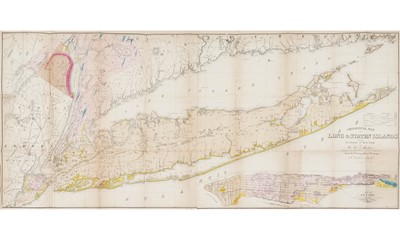 Lot 134 - The finest and largest map of Long Island of the period