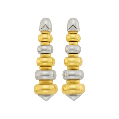 Lot 1154 - Bulgari Pair of Gold and Stainless Steel 'Celtica' Pendant-Earclips