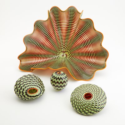 Lot 625 - Dale Chihuly Blown Glass Four-Piece Persian Set