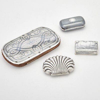 Lot 21 - Group of Four Russian Silver and Niello Articles